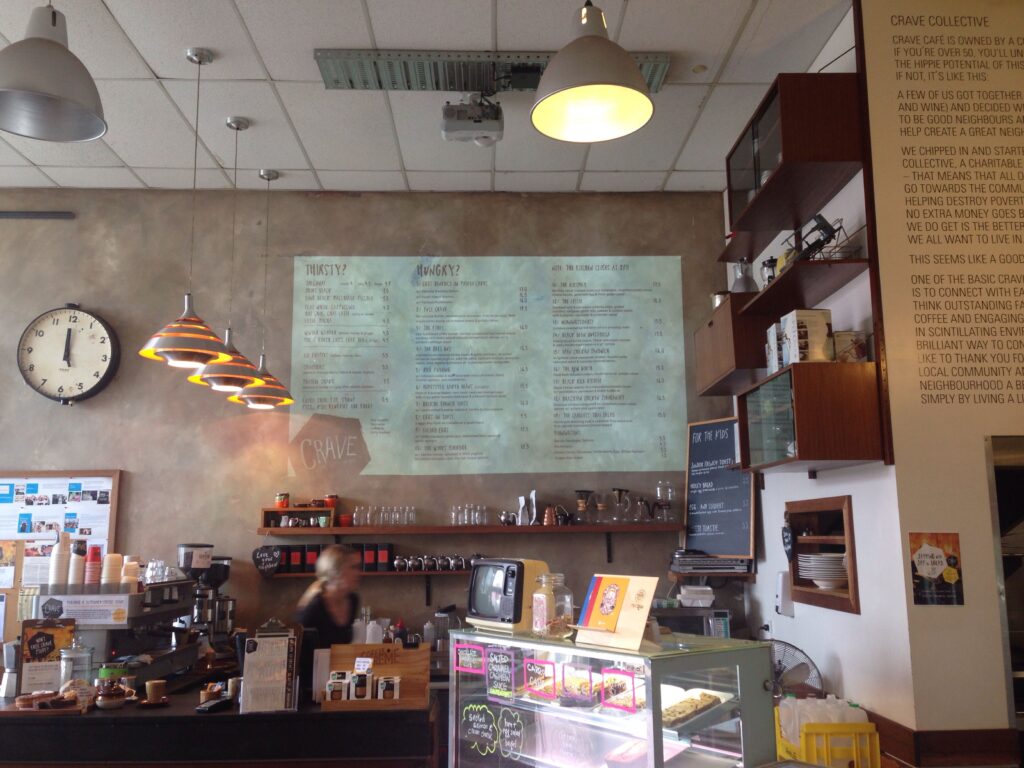 Wall-mounted digital menu display
