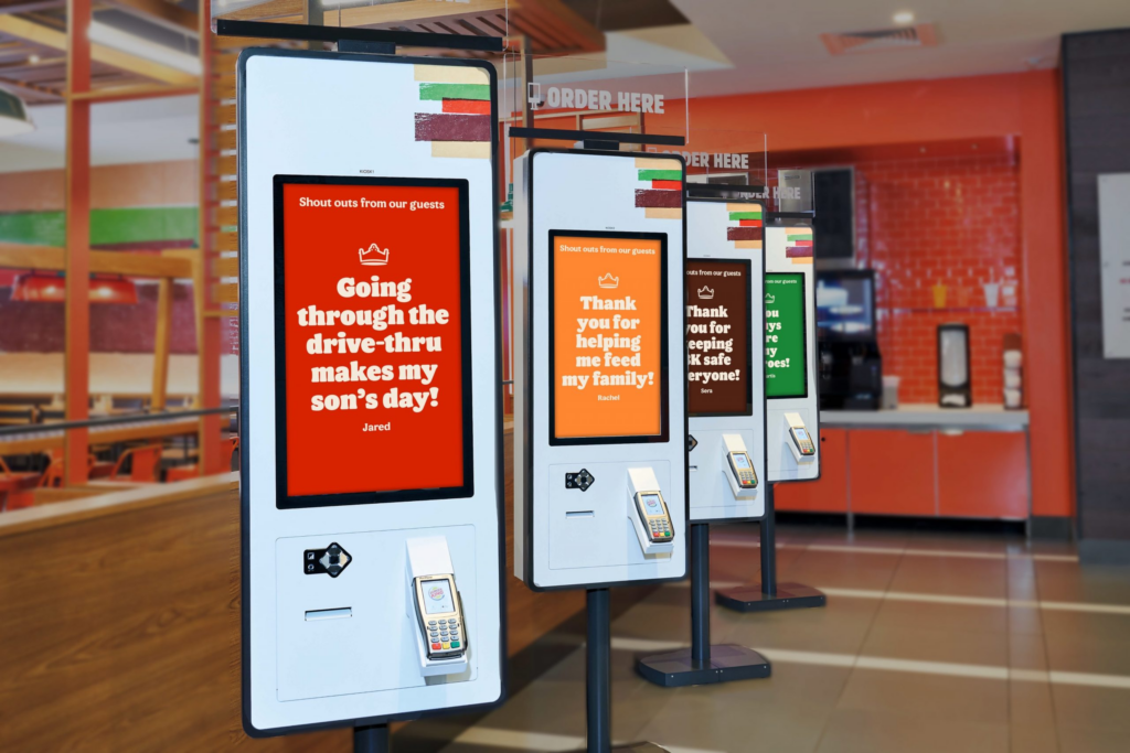 Free-standing kiosks indoor digital menu boards and display