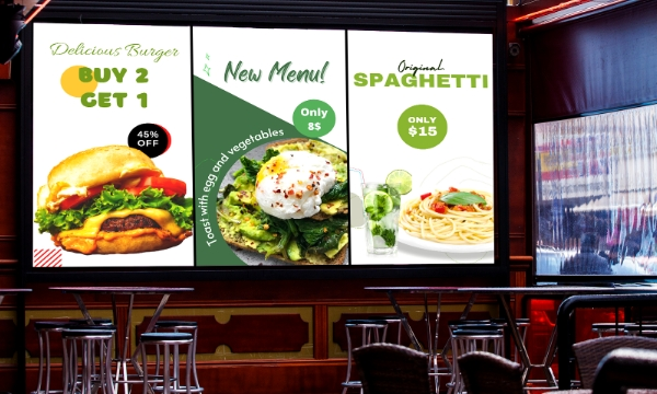 The best digital video walls menu boards for restaurants